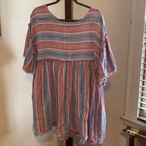 Free People Summer Nights Blue Striped
Tunic Dress Size L